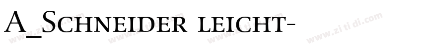 A_Schneider leicht字体转换